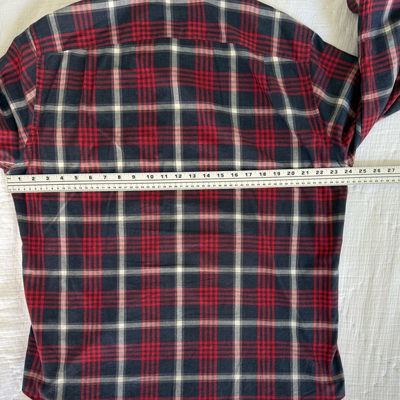 J.Crew Men’s Plaid Button-Down Shirt Red Navy Gray | Size L - Picture 6 of 9
